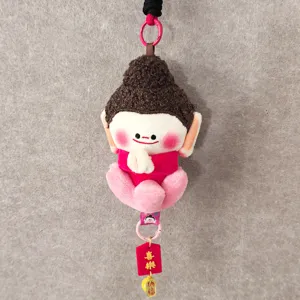 Chinese Chic Buddha Plush Pendant Cute Stuffed Doll Bag Hanging Ornament
