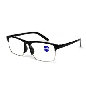 Klassische halbrahmige Lesebrille mit Blaulichtfilter für klare Sicht im Alltag.