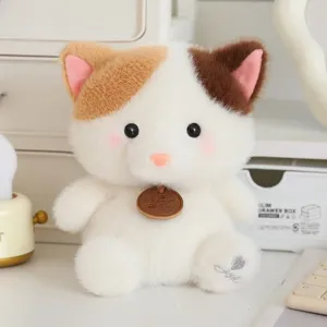 Cute calico cat plush toy stuffed animal doll soft toy for room desk decor and gift.