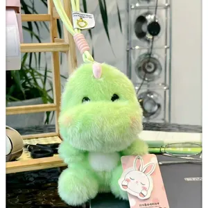 Mignon jouet en peluche vert compagnon de bureau poupée suspendue avec lanière cadeau doux