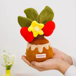Potted plush toy creative persimmon money tree soft stuffed doll desktop decoration