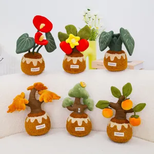 Creative potted plush plant dolls toys, cute decorative plushies for home and room decor.