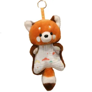 Cute Red Panda Plush Toy Keychain Stuffed Animal Bag Pendant Soft Fluffy Gift Charm