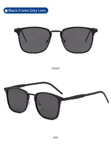 Classic metal frame polarized sunglasses for men and women, anti-UV driving shades.