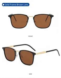 Polarized sunglasses for men and women, stylish metal frame driving glasses with UV protection.