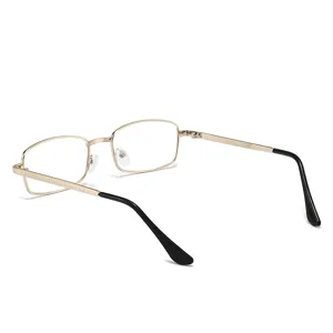Classic metal frame reading glasses with clear lenses and black temple tips for daily use.