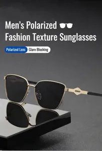Men's polarized sunglasses with premium metal frame, ideal for driving and outdoor sports.