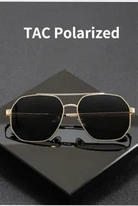 Men's polarized sunglasses stylish metal frame UV protection driving glasses for outdoor fishing sun