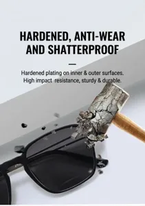 Polarized anti-glare driving sunglasses with UV400 protection, durable scratch-resistant frame.