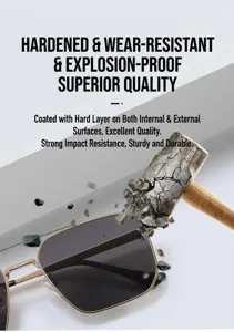 Detailed view of men's metal frame polarized sunglasses with scratch-resistant lenses.