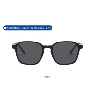 Men's polarized sunglasses with UV400 protection, anti-glare square frame for driving.