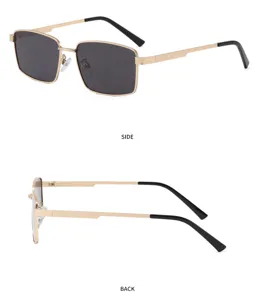 Men polarized sunglasses metal square frame UV protection sun glasses travel driving eyewear