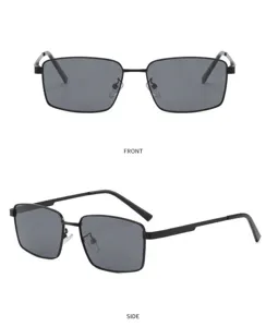 Men's polarized UV protection metal square sunglasses for outdoor driving and travel
