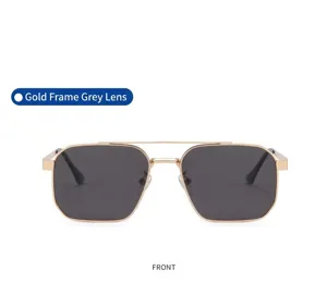 Men's Polarized Aviator Sunglasses Metal Square Frame Driving Outdoor UV Protection Sun Glasses