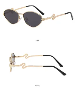 Luxus Sonnenbrille mit Metallrahmen und einzigartigem Schlangen-Design für Herren UV-Schutz