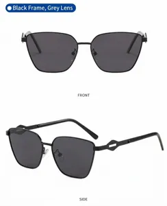 Men's polarized sunglasses with sleek metal frame and grey lenses for driving and outdoor sports.