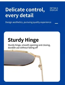 Close-up metal hinge detail of polarized sunglasses, ensuring smooth opening and durability.