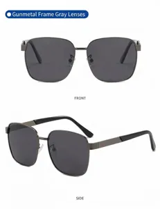 Gafas de sol polarizadas cuadradas retro de metal para hombre conducción pesca al aire