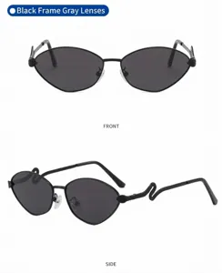 Herren Sonnenbrille Polarisiert UV400 Metallrahmen Schlangen-Design Sonnenbrille Schwarz
