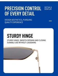 Men's polarized sunglasses detail view featuring durable metal frame and sturdy hinge construction.