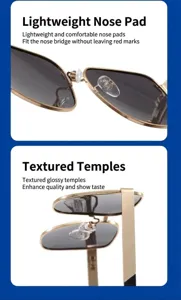 Gafas de sol polarizadas hombre retro cuadradas metal pesca conducción gafas tendencia