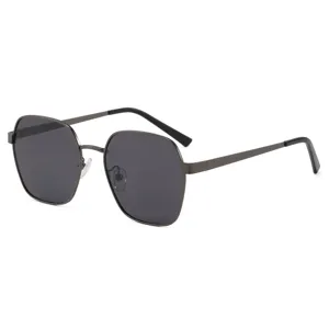 Lunettes de soleil homme monture métal polygone polarisées protection UV400 chic et tendance