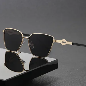 Men's Polarized Sunglasses Stainless Steel Metal Frame UV400 Driving Sun Glasses Fashion Business Eyewear For Outdoor Travel