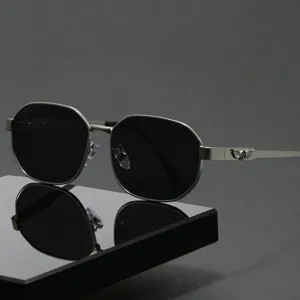 Herren Polarisiert Sonnenbrille Polygon Metallrahmen UV400 Fahren Sonnenbrillen Mode Outdoor Freizeit Brillen