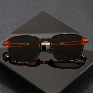 Men polarized sunglasses UV400 driving sun glasses amber frame clear vision outdoor eyewear