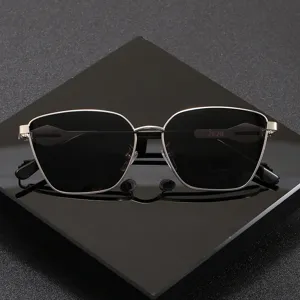 Men's polarized metal frame sunglasses, UV protection driving sun shades for outdoor fishing.