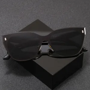Schwarze Cat-Eye Sonnenbrille für Damen und Herren, UV-Schutz Vintage Sonnenbrille Hauptansicht