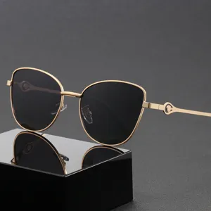Fashionable Stainless Steel Metal Frame Polarized Sunglasses For Men And Women UV400 Protection Outdoor Driving Eyewear