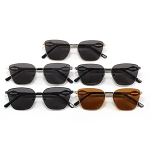 Men's polarized sunglasses with metal frame stylish UV protection driving sun glasses