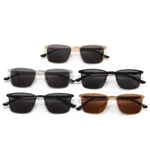 Herren polarisierte Metall Sonnenbrille im quadratischen Stil fur Autofahren Hauptansicht.