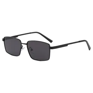 Men's polarized metal square sunglasses, UV protection sun glasses for driving and travel.