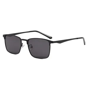 Herren polarisierte Metall quadratische Sonnenbrille Fahren Sonnenschutz Mode Brille