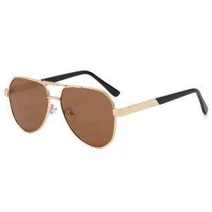 Men's polarized metal sunglasses with large frame UV protection for driving outdoor style