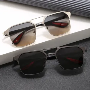 Unisex Polarized Sunglasses Stainless Steel Metal Frame UV400 Driving Fishing Outdoor Stylish Square Sunglasses