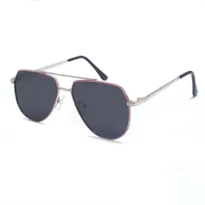 Gafas de sol polarizadas de metal para niños con protección UV y elegante montura poligonal.