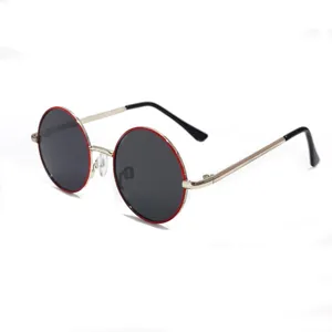Kids metal round sunglasses with polarized lenses, vintage UV protection eyewear for boys girls.