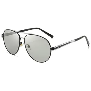 Classic aviator sunglasses for men with polarized lenses and stylish metal frame.