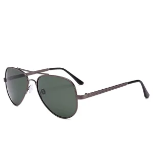 Men's polarized aviator sunglasses with metal frame and UV protection for outdoor driving fishing.