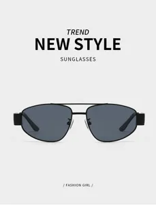 Trendy double bridge cat eye sunglasses for women, stylish UV protection fashion sun glasses.