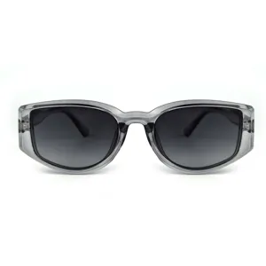 Classic clear grey frame sunglasses for women, fashion vintage sun glasses for daily wear.