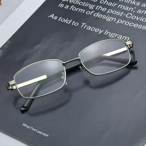 Light Gold Metal Frame Resin Lens Reading Glasses Anti-Fatigue Business Fashion Optical Glasses For Men And Women