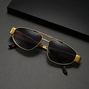 Women's Fashion Cat Eye Sunglasses Metal Double Bridge UV400 Protection Trendy Chic Sun Glasses For Outdoor Travel Party