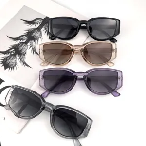 Vintage Retro Cat Eye Sunglasses For Women Fashion Polarized Gradient TAC Lens UV400 Outdoor Travel Sun Glasses