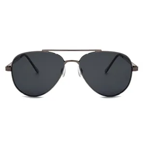 Classic metal frame polarized aviator sunglasses for men, UV400 protection driving eyewear.