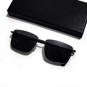 Herren Polarisiert Sonnenbrille Metall Quadratisch Rahmen UV400 Fahren Angeln Business Minimalistisch Mode Sonnenbrillen