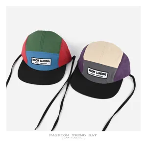 Gorra plana de estilo americano de colores bloqueados, secado rápido y resistente al agua.